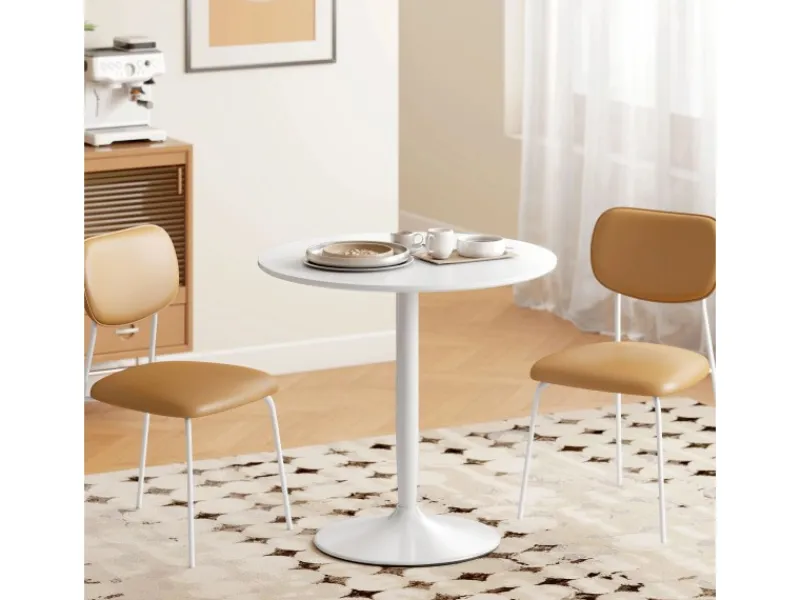 HOMCOM Esstisch MDF Stahl 80L x 80B x 75H cm Weiß