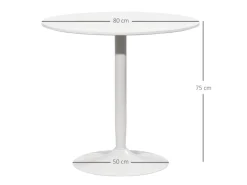 HOMCOM Esstisch MDF Stahl 80L x 80B x 75H cm Weiß