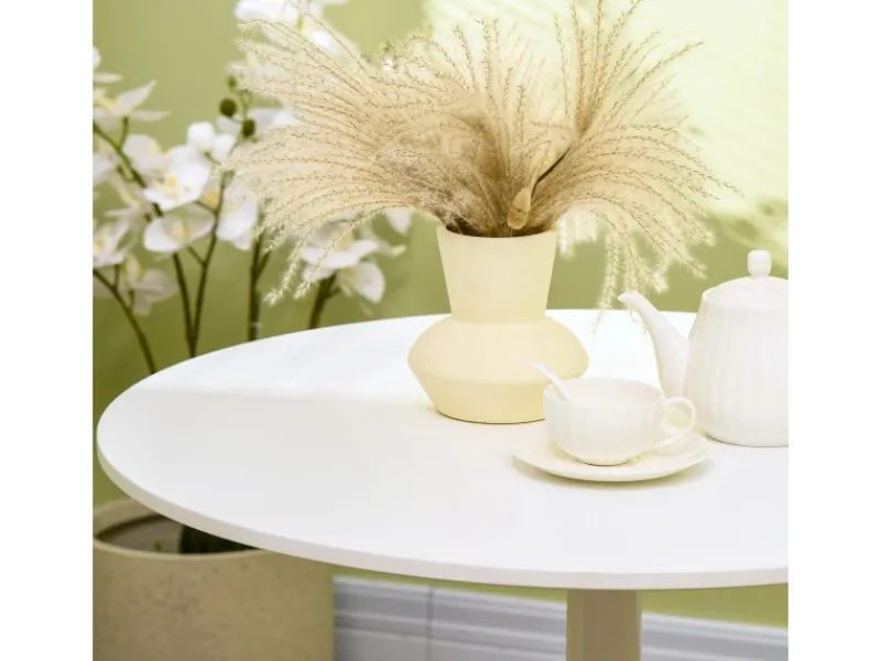 HOMCOM Esstisch MDF Stahl 80L x 80B x 75H cm Weiß