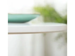 HOMCOM Esstisch MDF Stahl 80L x 80B x 75H cm Weiß