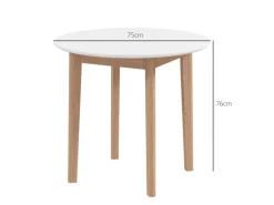 HOMCOM Esstisch Rund für 2 Personen mit Landhaus-Stil Ø75 x 76 cm Weiß