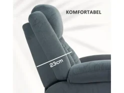 HOMCOM Sessel^Fernsehsessel mit Aufstehhilfe Polyester Stahl Grau 92B x 94T x 105H cm