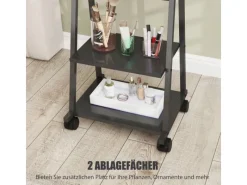 HOMCOM Ganzkörperspiegel Stahl Spanplatte Schwarz 42L x 37B x 155H cm