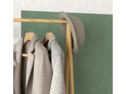 HOMCOM Garderoben^Garderobenständer Bambus Naturholz 116L x 43,5B x 160H cm