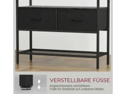HOMCOM Garderobenständer Spanplatte Stahl 80L x 30B x 180,5H cm Schwarz