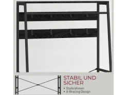 HOMCOM Garderobenständer Spanplatte Stahl 80L x 30B x 180,5H cm Schwarz
