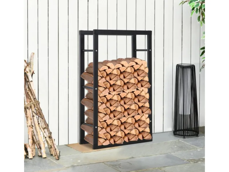 HOMCOM Kaminholzregal 60 x 25 x 100 cm für Innen und Außen