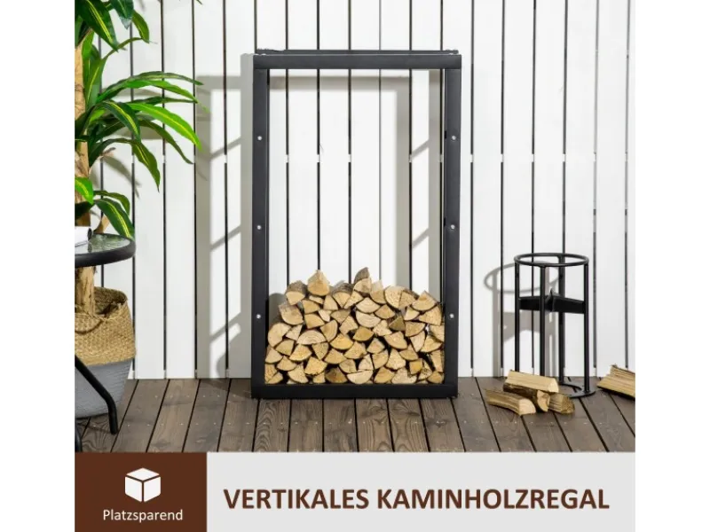 HOMCOM Kaminholzregal 60 x 25 x 100 cm für Innen und Außen