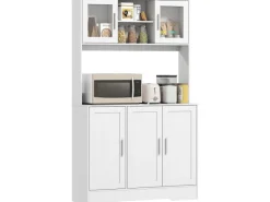 HOMCOM Küchenschrank Spanplatte MDF 108L x 35B x 180H cm Weiß