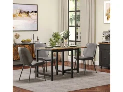 HOMCOM Klappbarer Esstisch Spanplatte Metall Braun 118L x 70B x 76,5H cm