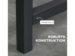 HOMCOM Klappbarer Esstisch Spanplatte Metall Braun 118L x 70B x 76,5H cm