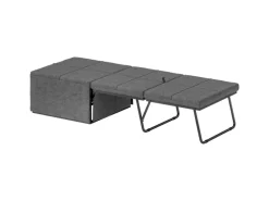 HOMCOM Betten^Klappbett Polyester Metall Grau 190L x 69B x 38,5H cm