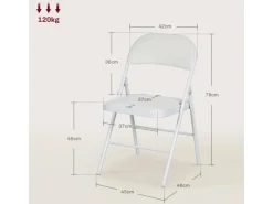 HOMCOM Stühle^Klappstuhl Stahl Kunstleder 46L x 45B x 78H cm Weiß