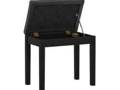 HOMCOM Hocker|Sitzbänke^Klavierbank Gummiholz Kunstleder 55L x 34B x 50H cm Schwarz