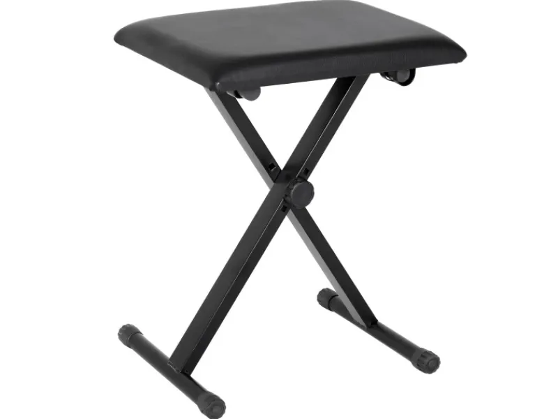 HOMCOM Sitzbänke|Hocker^Klavierhocker Höhenverstellbar Zusammenklappbar Schwarz 39 x 29 x 37-47cm