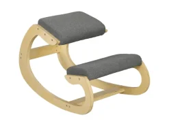 HOMCOM Stühle^Kniestuhl für Homeoffice Buchenholz Grau 54,5L x 85B x 54H cm