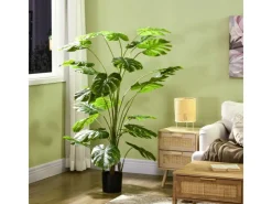 HOMCOM Kunstpflanzen^Künstliche Pflanze Kunststoff Metall Ø20 x 180H cm