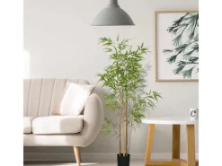 HOMCOM Kunstpflanzen^Künstliche Pflanze Kunststoff Metall Ø15 x 180H cm