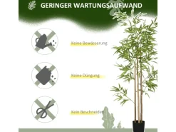 HOMCOM Kunstpflanzen^Künstliche Pflanze Kunststoff Metall Ø15 x 180H cm