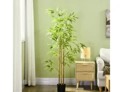 HOMCOM Kunstpflanzen^Künstliche Pflanze Kunststoff Metall Ø15 x 180H cm