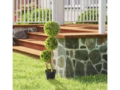 HOMCOM Künstliche Pflanze 90 cm mit Blumentopf Hellgrün