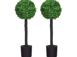 HOMCOM Künstliche Pflanzen 2er-Set mit Topf