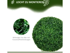 HOMCOM Kunstpflanzen^Künstliche UV-beständig Pflanze PE Ø50 x 50H cm