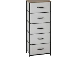 HOMCOM Kommode Sideboard mit 5 Klappbaren Schubladenschrank Grau