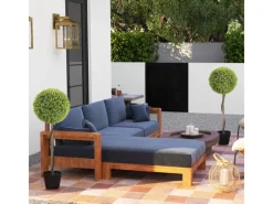 HOMCOM Kunstpflanze 2er-Set Kunststoff Zement Ø28 x 90 cm