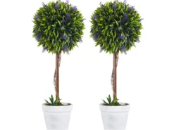 HOMCOM Ostern|Kunstpflanzen^Kunstpflanze im 2er-Set mit Kunstmoos