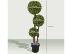 HOMCOM Kunstpflanzen^Kunstpflanze Kunststoff Zement 19,5L x 19,5B x 115H cm