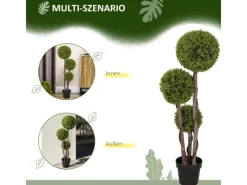 HOMCOM Kunstpflanzen^Kunstpflanze Kunststoff Zement 19,5L x 19,5B x 115H cm