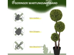 HOMCOM Kunstpflanzen^Kunstpflanze Kunststoff Zement 19,5L x 19,5B x 115H cm