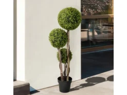 HOMCOM Kunstpflanzen^Kunstpflanze Kunststoff Zement 19,5L x 19,5B x 115H cm