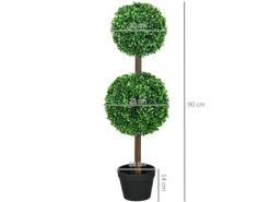 HOMCOM Kunstpflanzen^Kunstpflanze Kunststoff Zement 18L x 18B x 90H cm