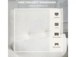 HOMCOM Sessel^Loungesessel Sessel mit Lendenkissen Gepolstert Polstersessel Weiß