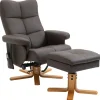 HOMCOM Massagesessel mit Fußhocker 145 Grad Neigbar Braun 80 x 86 x 99 cm