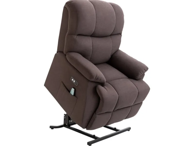 HOMCOM Sessel^Massagesessel Polyester Holz Metall Schaumstoff Braun 83B x 95T x 105H cm