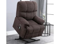 HOMCOM Sessel^Massagesessel Polyester Holz Metall Schaumstoff Braun 83B x 95T x 105H cm