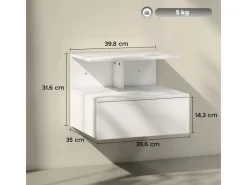 HOMCOM Tische^Nachttisch Hängend Beistelltisch für Schlafzimmer Wohnzimmer