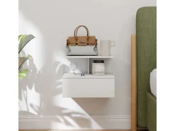 HOMCOM Tische^Nachttisch Hängend Beistelltisch für Schlafzimmer Wohnzimmer