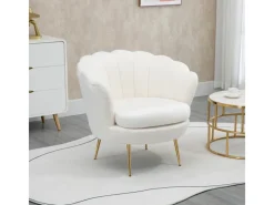 HOMCOM Polstersessel Polyester Schaumstoff Weiß 79L x 77B x 77H cm