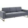 HOMCOM Kissen^Polstersofa mit Kissen Armlehne Leinen 200 x 82 x 78 cm