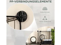 HOMCOM Bücherregale^Regalsystem aus Stahldraht DIY 9 Fächer Schwarz 35 x 35 x 35 cm Je Würfel