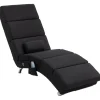 HOMCOM Sessel^Relaxliege mit Massagefunktion Polyester Stahl 168L x 56B x 84H cm Schwarz