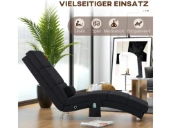 HOMCOM Sessel^Relaxliege mit Massagefunktion Polyester Stahl 168L x 56B x 84H cm Schwarz