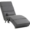 HOMCOM Relaxliege mit Massagefunktion Rückenlehne mit 5 Modi Kissen Dunkelgrau