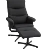 HOMCOM Sessel|Hocker^Relaxsessel mit Hocker Polyester Schwarz 74L x 81B x 102H cm