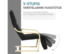 HOMCOM Sessel|Stühle^Relaxstuhl mit Verstellbarem Fußteil 66,5 x 94 x 100 cm
