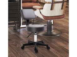 HOMCOM Rollhocker Höhenverstellbar mit Lehne Ø35 x 72-84 cm